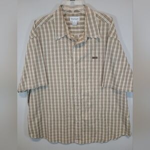 Carhartt Men’s 2XL Plaid Short Sleeve Button Up Work Shirt 100% Cotton